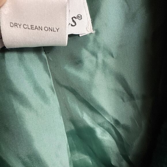 Emerald Green Faux Fur Coat Women's Large Petite Teddy Bear Style Jewel Tone EUC - Picture 8 of 9